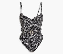 Noa belted printed underwired wimuit