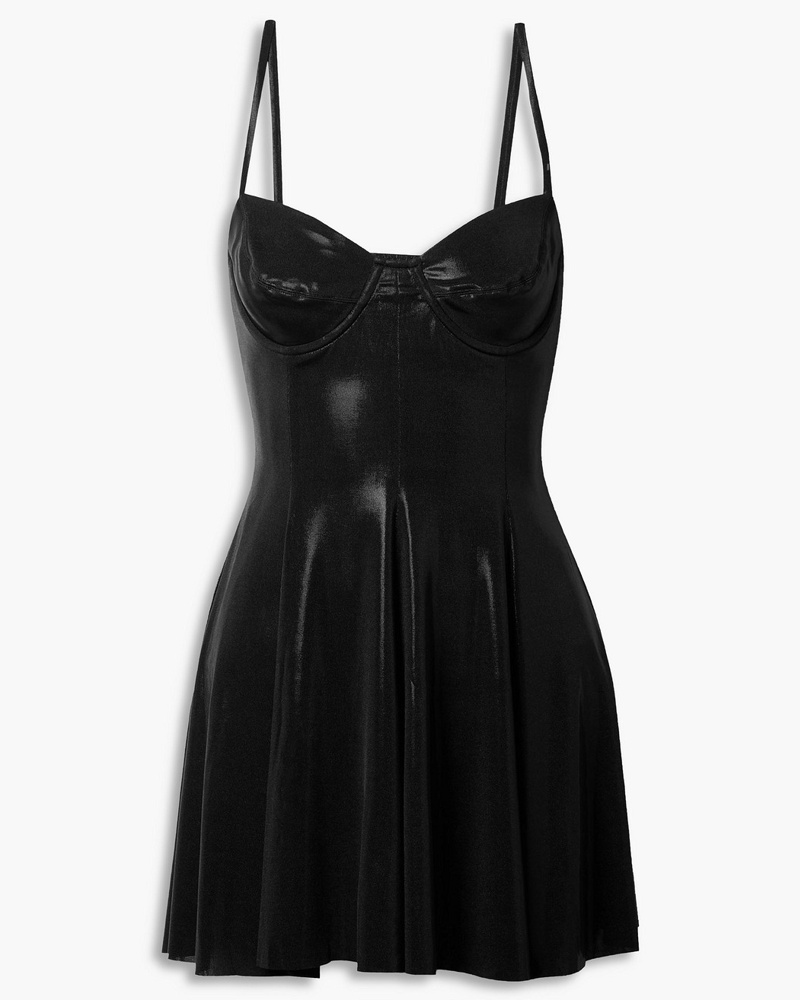Norma Kamali Damen Set aus Schwimmkleid und Slip aus Stretch-Lamé Norma Kamali Damen Set aus Schwimmkleid und Slip aus Stretch-Lamé