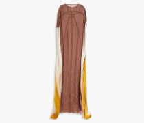 Oversized-Kaftan aus Seidenchiffon mit Farbverlauf