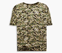 Gia Oberteil aus Devoré-Satin mit Camouflage-Print