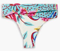 Flora hoch itzende Bikini-Höchen mit Print und Ringdetail
