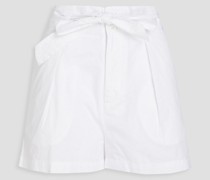 Kira plissierte Shorts aus Baumwolle mit Gürtel