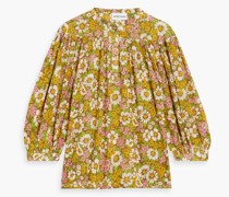 Bluse aus Baumwoll-Georgette mit floralem Print