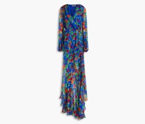 Vivian Kleid aus Seiden-Voile mit Wickeleffekt und floralem Print