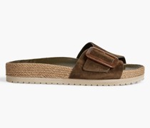 Grant Espadrille-Pantoletten aus Veloursleder mit Schnalle