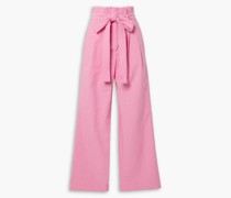 Celia Hose mit weitem Bein aus Baumwoll-Twill mit Gürtel