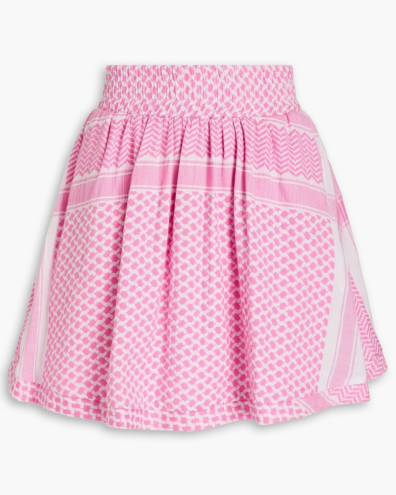 SUMMERY COPENHAGEN Damen Geraffter Minirock aus Baumwoll-Jacquard