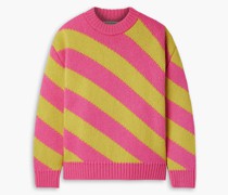 Getreifter Overized-Wollpullover