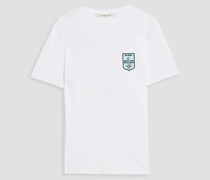 T-Shirt aus Baumwoll-Jersey mit Print und Applikationen