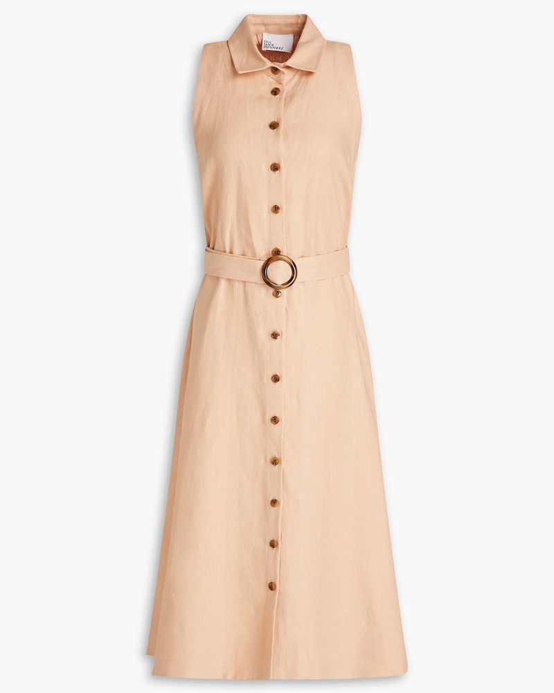 Lisa Marie Fernandez Damen Alison Hemdkleid inMidilänge aus Leinengaze mit Gürtel 0 OG11940 Lisa Marie Fernandez Damen Alison Hemdkleid inMidilänge aus Leinengaze mit Gürtel 0 OG11940