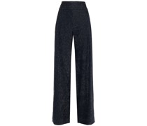 Brunswick Hose mit weitem Bein aus plissiertem Georgette aus einer Seidenmischung inMetallic-Optik