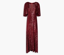 Robe aus Mesh mit Pailletten