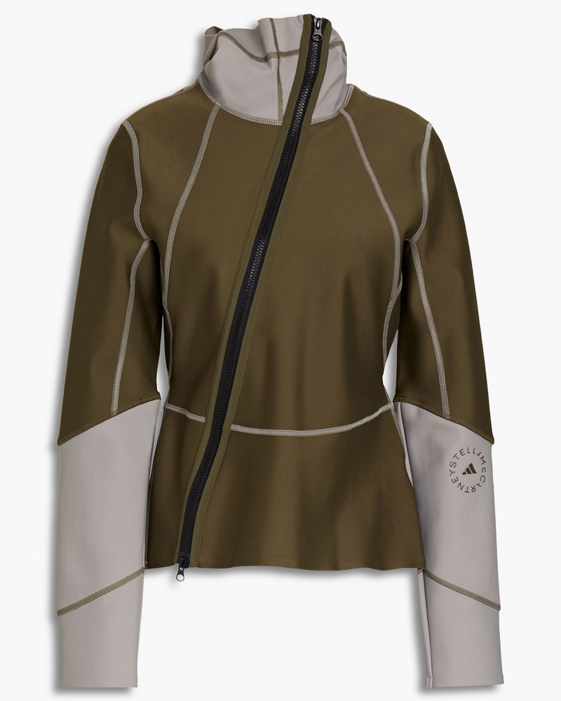 adidas Damen Zweifarbige Kapuzenjacke aus Stretch-Material mit Logoprint