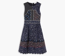 Kleid aus Baumwollpopeline inPatchwork-Optik mit floralem Print