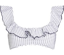 Bikini-Oberteil mit Polka-Dots und Rüschen