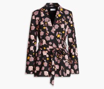 Rakell Blazer aus Stretch-Crêpe mit floralem Print