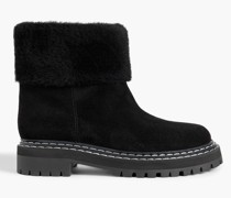 Crosta Ankle Boots aus Veloursleder mit Besatz aus Kunstfell