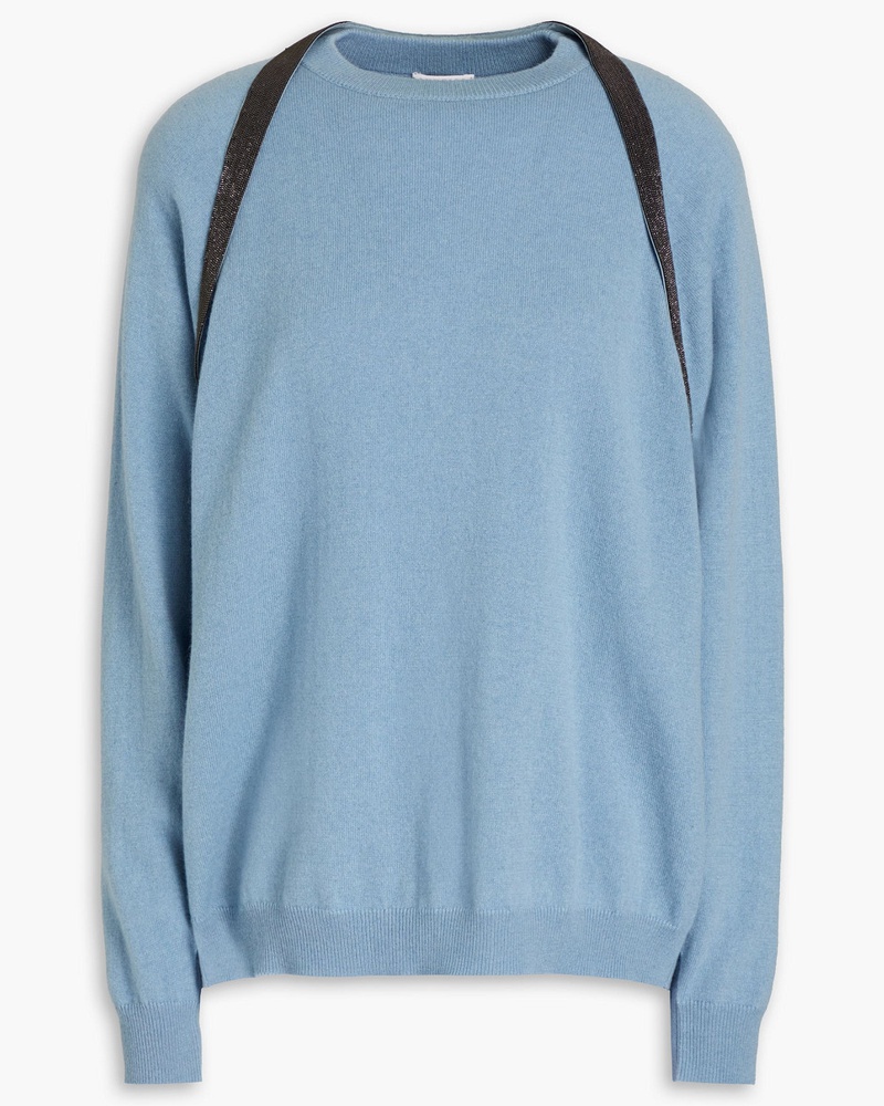 Brunello Cucinelli Damen Kaschirpullover it Zierperlen