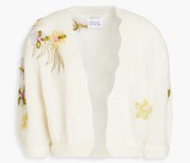 Cropped Cardigan aus einer Wollischung it Stickereien