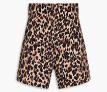 Shorts aus einer Baumwollmischung mit Leopardenprint