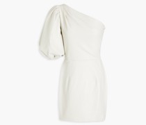 Minikleid aus Leder mit asymmetrischer Schulterpartie