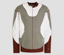 Bedrucktes Sweatshirt aus geripptem Baumwoll-Jersey inColour-Block-Optik