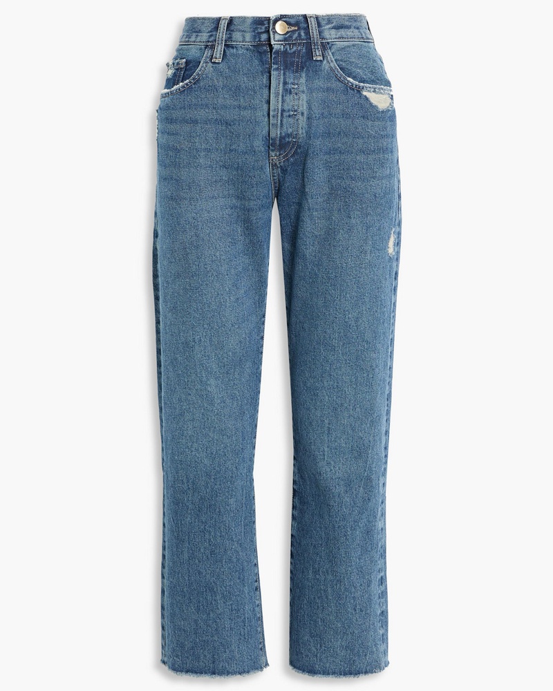 DL1961 Damen Emilie hoch sitzende Cropped Jeans mit geradem Bein inDistressed-Optik 23