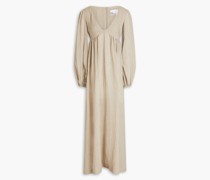 Carolyn plissiertes Maxikleid aus Gaze aus einer Leinenmischung 2