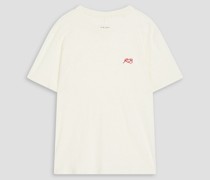 T-Shirt aus Baumwoll-Jersey mit Flammgarneffekt und Stickereien S