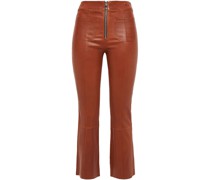 Stretch-eather kick-fare pants