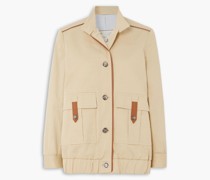 Finch Jacke aus einer Baumwollmischung mit Lederbesatz