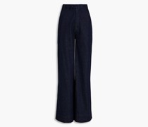 Hose mit weitem Bein aus Baumwoll-Chambray