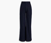 Hose mit weitem Bein aus Baumwoll-Chambray