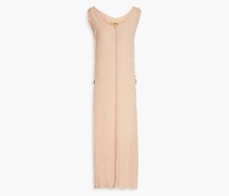 Strandkleid aus Baumwollgaze mit Troddeln