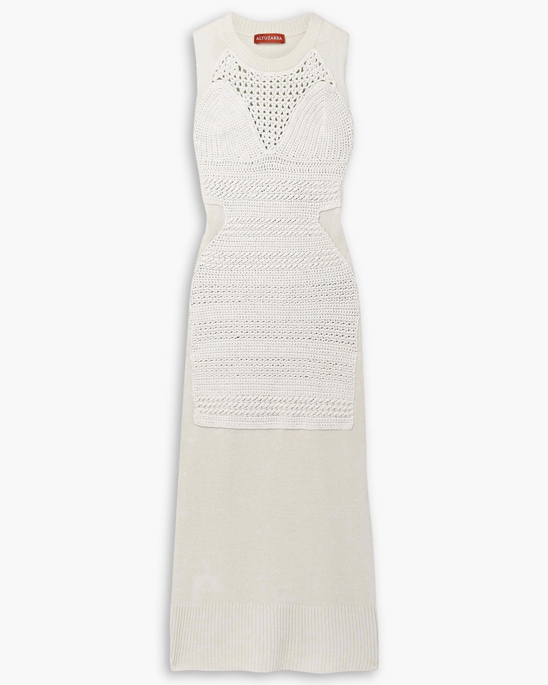 Altuzarra Damen Arsenia Midikleid aus einer Merinowollmischung mit Einsätzen