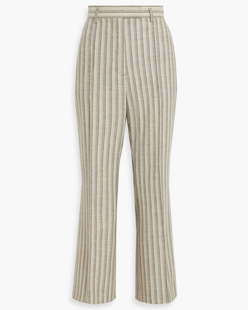Acne Studios Damen Schlaghose aus Tweed aus einer Woll-Baumwollmischung mit Streifen
