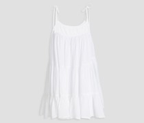 Peri gestuftes Minikleid aus Baumwollgaze mit Raffung M