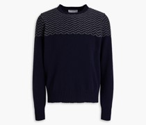 Pullover aus Jacquard-Strick aus einer Merinowoll-Kaschmirmischung