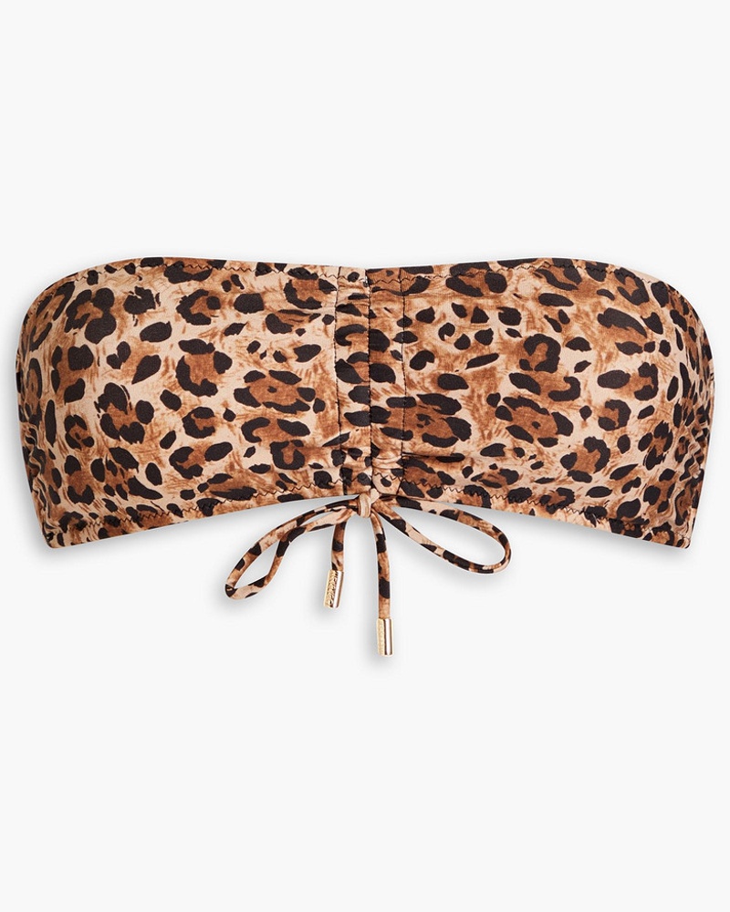 Melissa Odabash Damen Florence Bandeau-Bikini-Oberteil mit Leopardenprint und Raffungen Melissa Odabash Damen Florence Bandeau-Bikini-Oberteil mit Leopardenprint und Raffungen