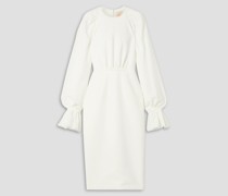 Vaniria gerafftes Midikleid aus Crêpe mit Tüllbesatz