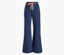 Bedruckte Hose mit weitem Bein aus Baumwollfrottee