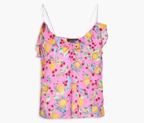 Ani Top aus Crêpe de Chine aus Seide mit Print