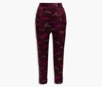 Bedruckte Karottenhose aus Seide mit Falten