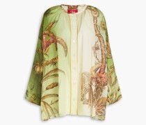 Petone bedruckte Oversized-Bluse aus Baumwollmusselin mit Farbverlauf