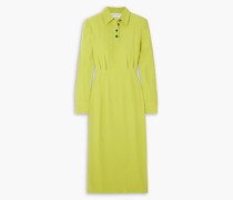 Plissiertes Hemdkleid aus Crêpe inMidilänge