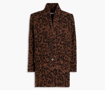 Mantel aus Filz aus einer Woll-Alpakamischung mit Leopardenprint