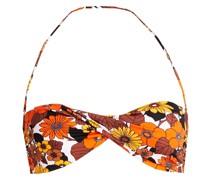 Kayla Bandeau-Bikini-Oberteil mit floralem Print und Twist-Detail an der Vorderseite S