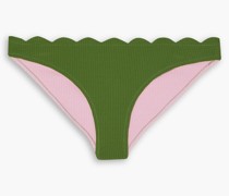 Santa Barbara tief sitzendes wendbares Bikini-Höschen aus strukturiertem Stretch-Crêpe