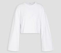 Cropped T-Shirt aus Baumwoll-Jersey mit Stickereien L