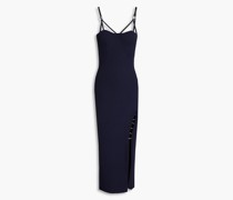 Jules Midikleid aus Rippstrick mit Cut-outs und Verzierung